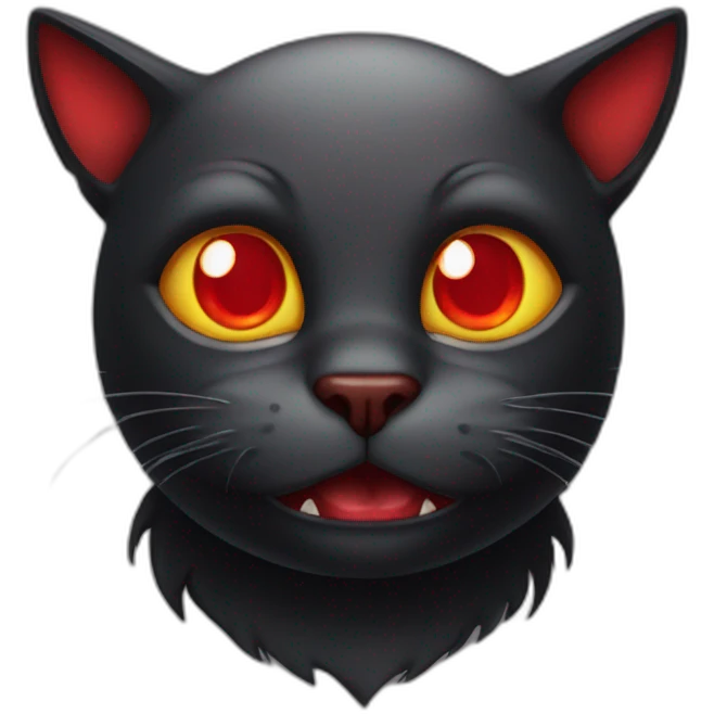 devil kitty with red eyes emoji