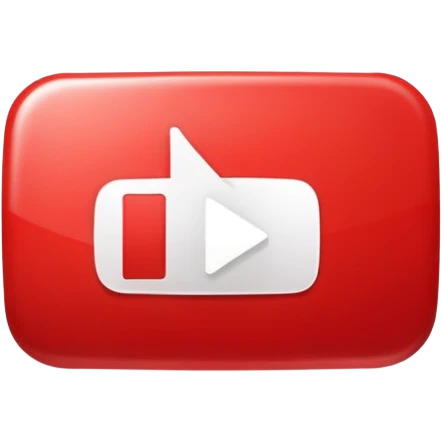 YouTube logo with play button in the center, red rounded rectangle with white play button emoji