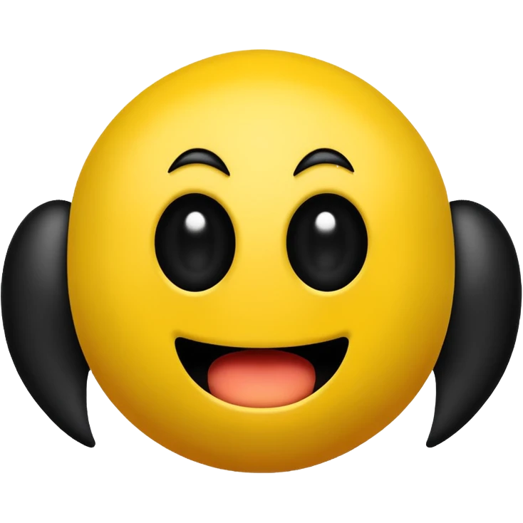 Pac-Man which just has two black dots as the eyes and a wide open mouth which is just pitch black emoji