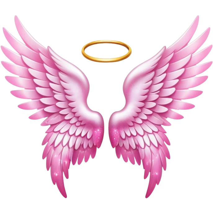 Angel wings pink sparkles  emoji