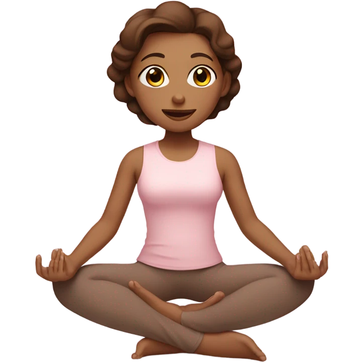 yoga girl light pink clothes brown hair  emoji