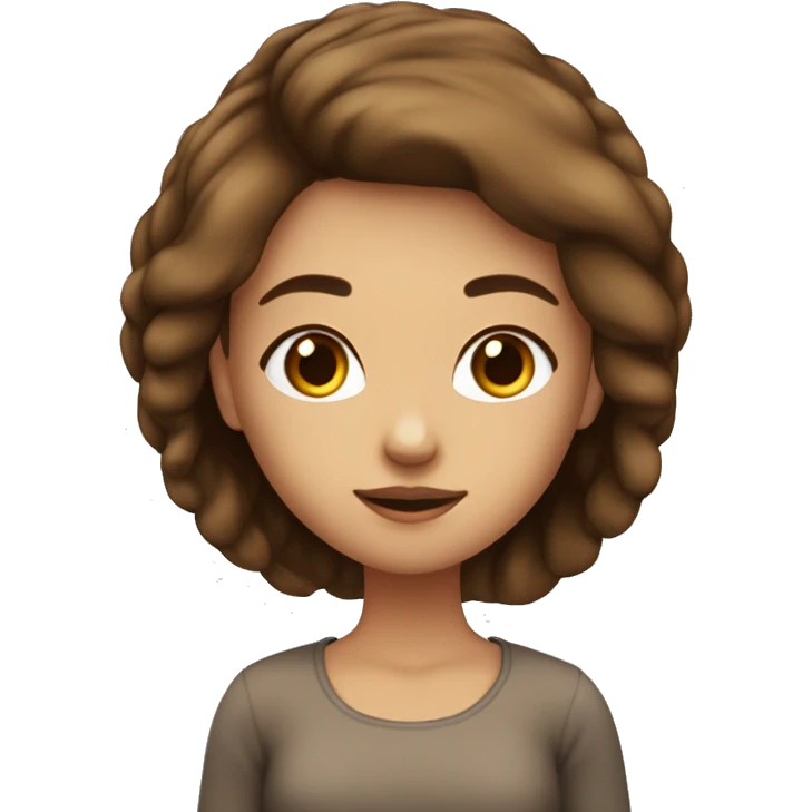 Fille cheveux lisse chatains yeux marron claire peaux clair emoji