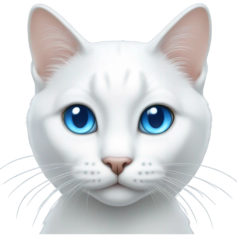 White cat with blue eye emoji