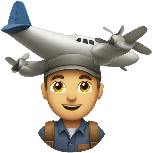 Farmer flying an airplane emoji