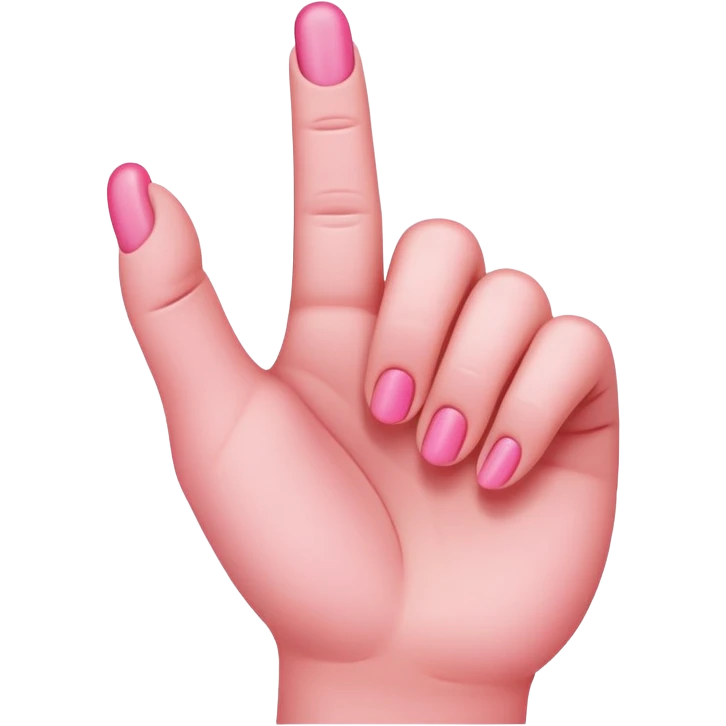 Pink middle finger emoji