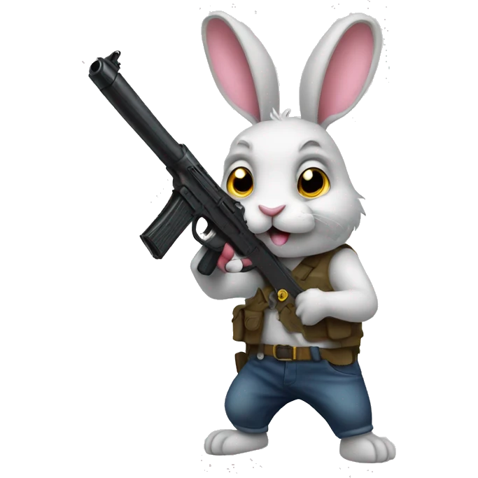 Rabbit with a gun  emoji