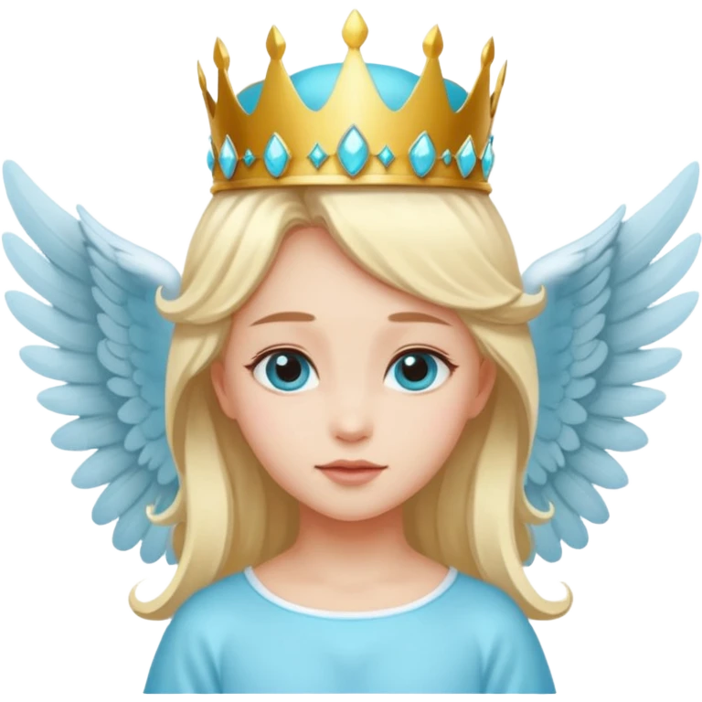 an angel with a cyan crown on her head, 4 wings emoji