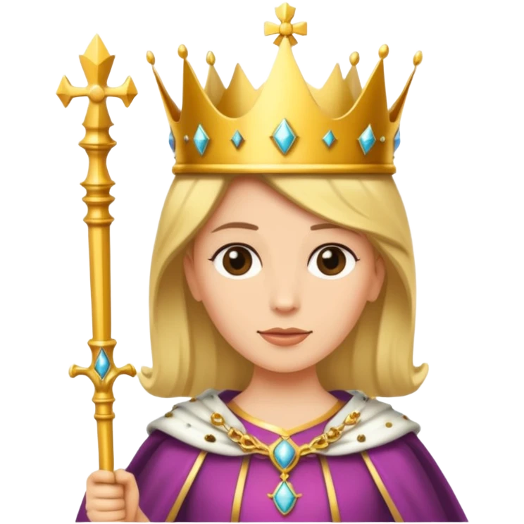 a gender-neutral monarch with a crown and scepter emoji