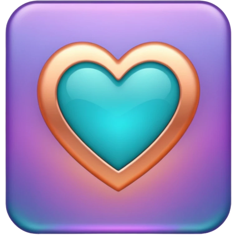 I need a teal, orange , purple, and rose gold Heart emoji  emoji