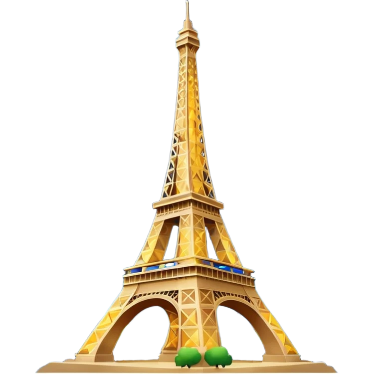 Eiffel Tower illuminated, night sky emoji