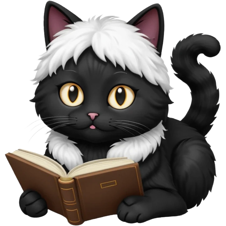  black cat with white book emoji