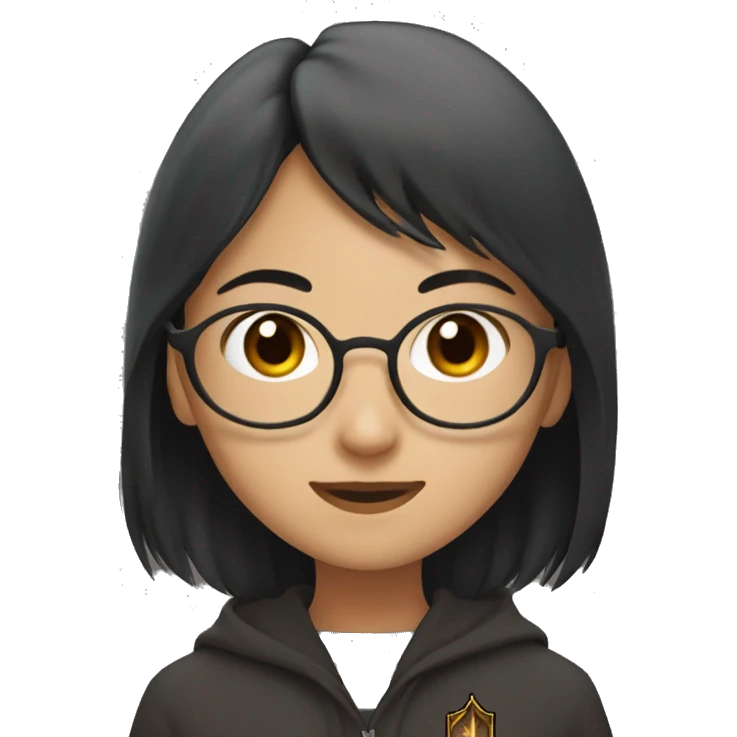 Asian girl with Harry Potter castle emoji