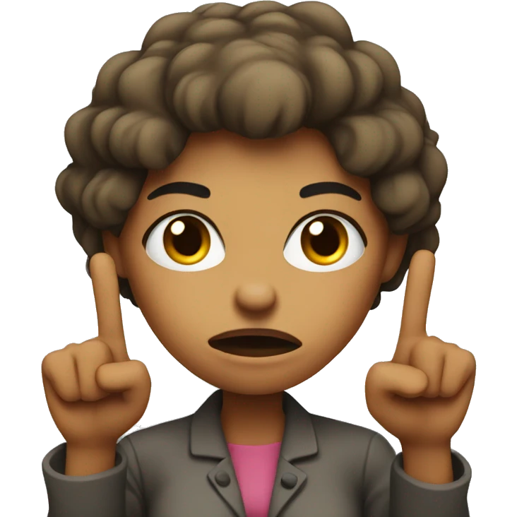 Angry woman holding up 2 fingers emoji