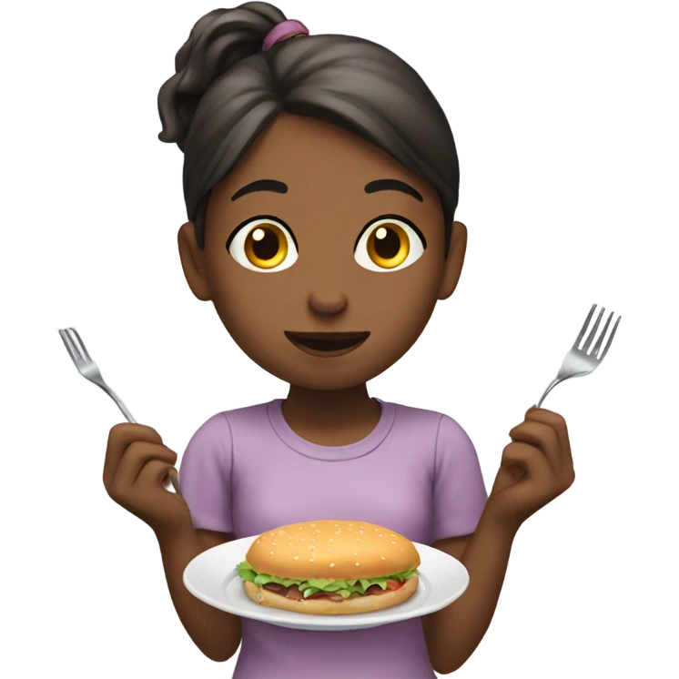 Girl getting ready to eat emoji