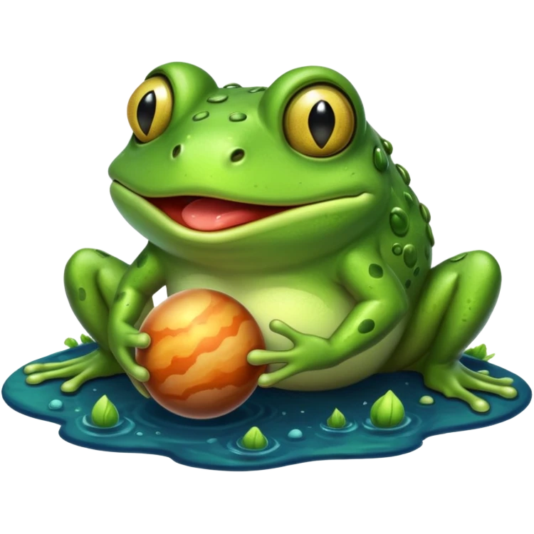 Frog devouring planets emoji