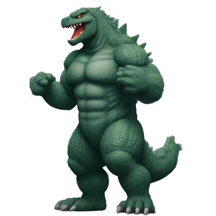strong godzilla at gym emoji