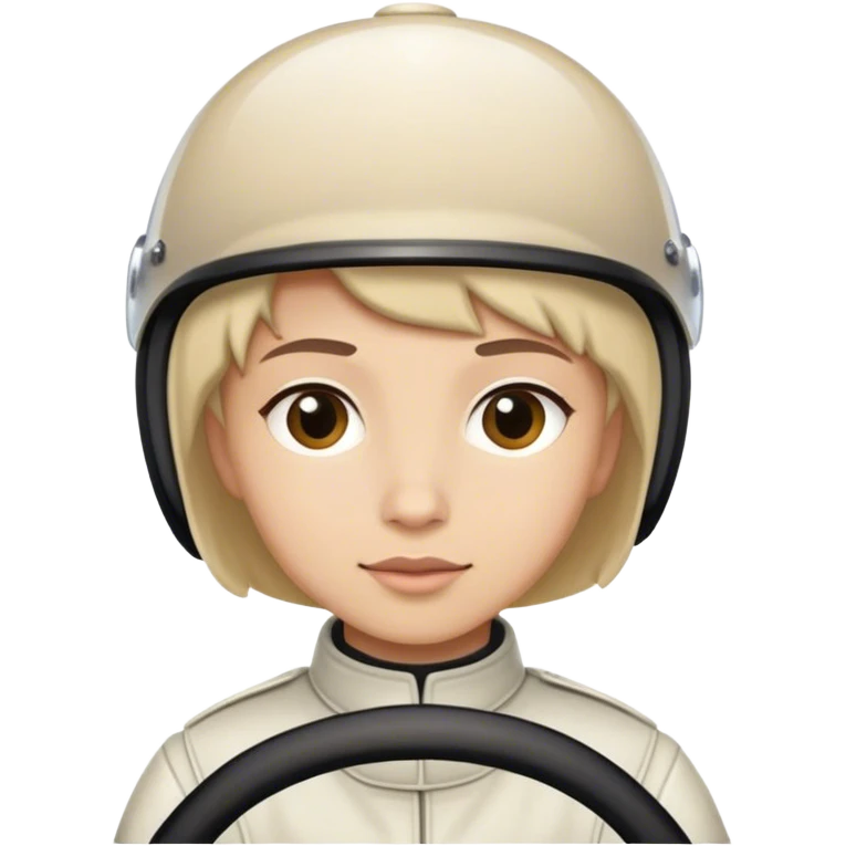 In a race car with a Kippa and short hair emoji