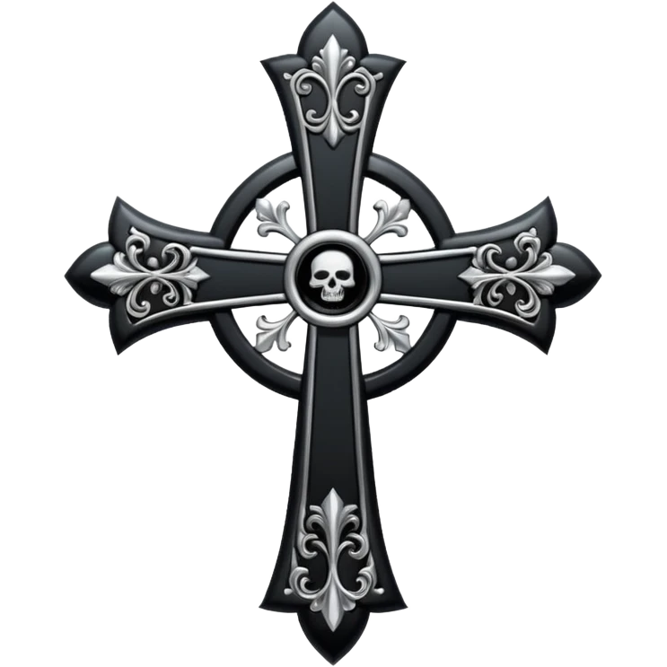 black goth cross emoji