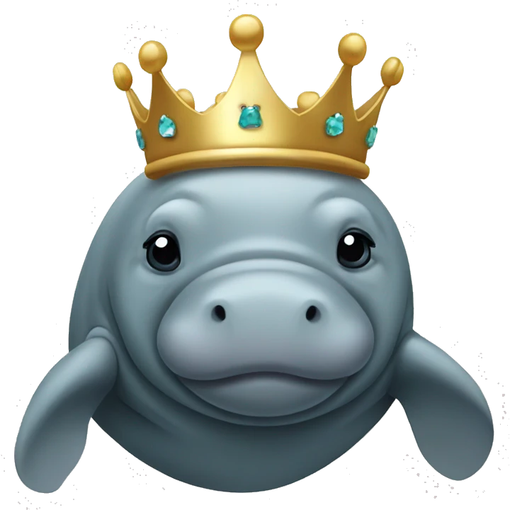 manatee with a crown emoji