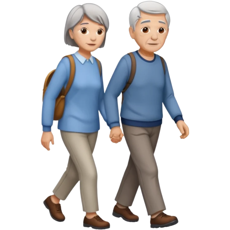 Old person walking with a young person  emoji