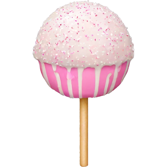 Pink cake pop with white sprinkles plain emoji