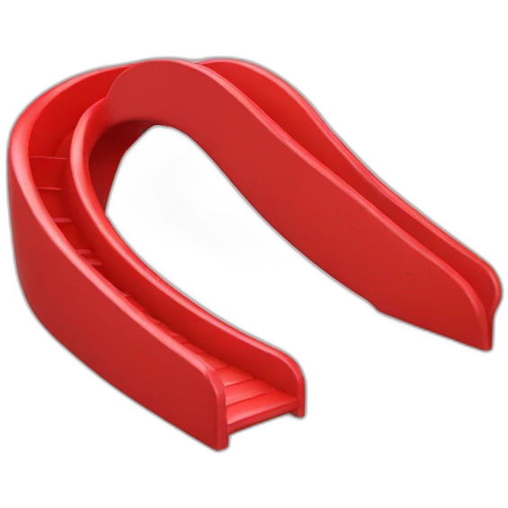 Red slide with a looping emoji