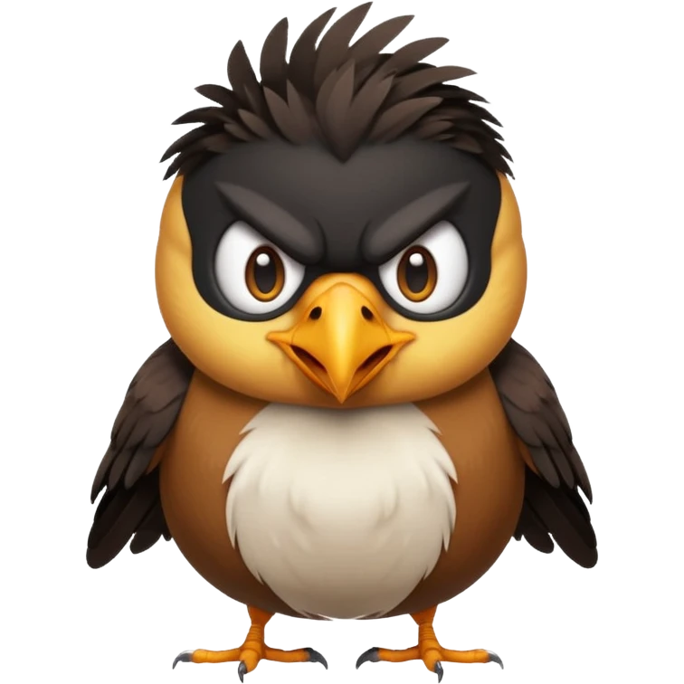 A angry common myna bird cute emoji emoji