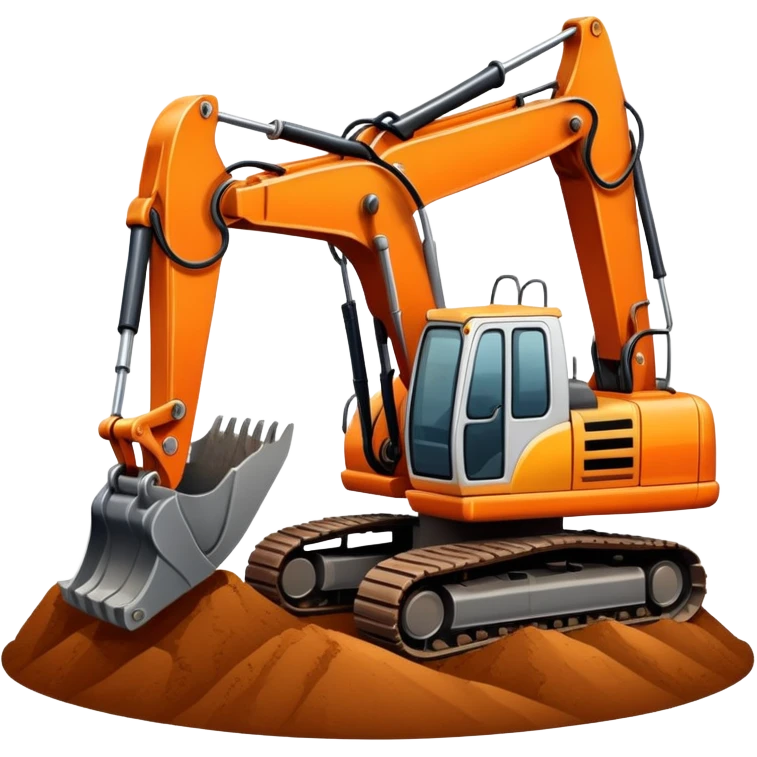 Excavator on pile of dirt emoji