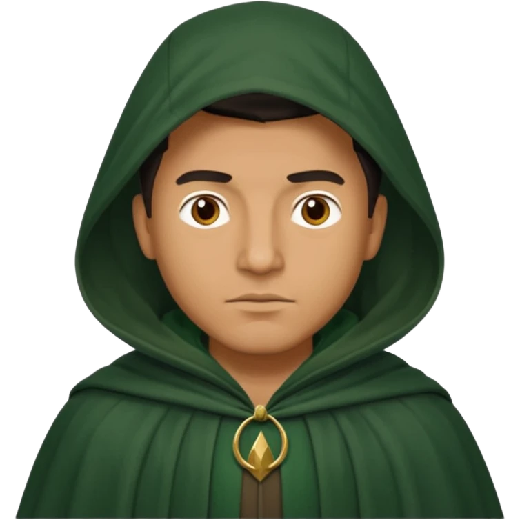 man waring dark green cloak like in the traitors tv show emoji