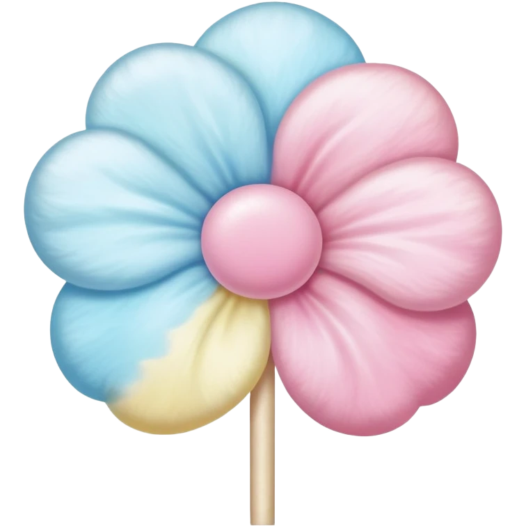 Colorful Chinese cotton candy flower art emoji
