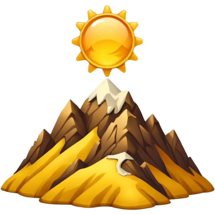 
una mezcla de sol + montaña + caminante estilo petroglifo emoji