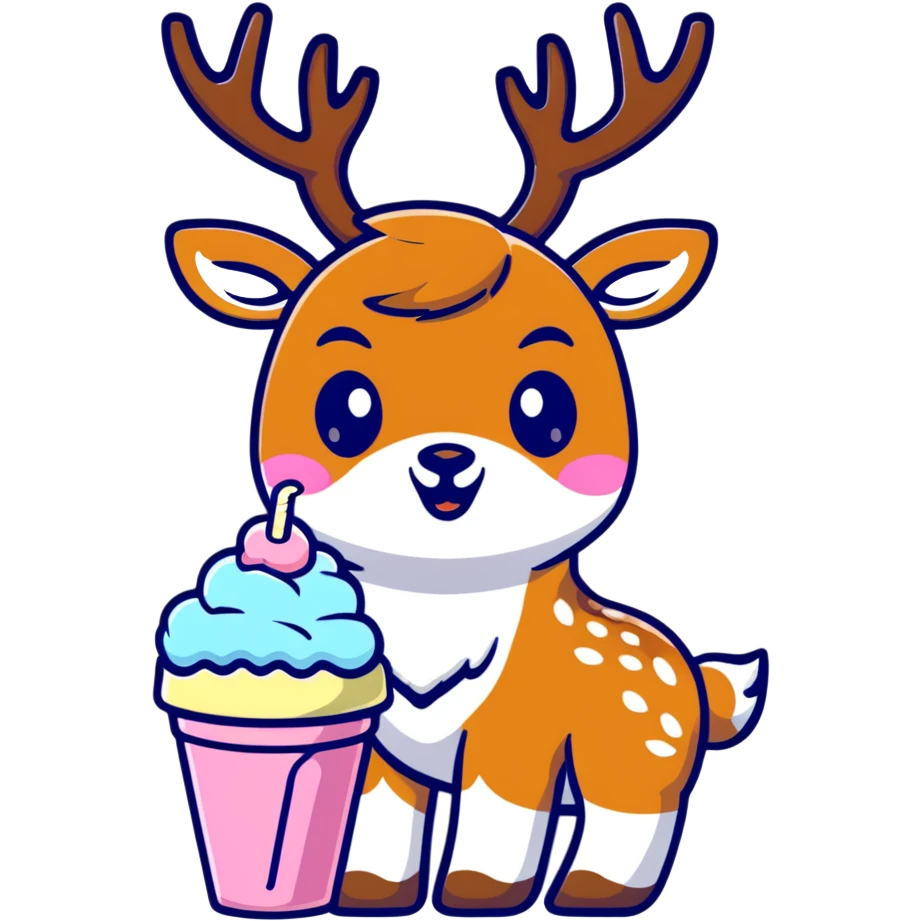 deer eating ice cream emoji