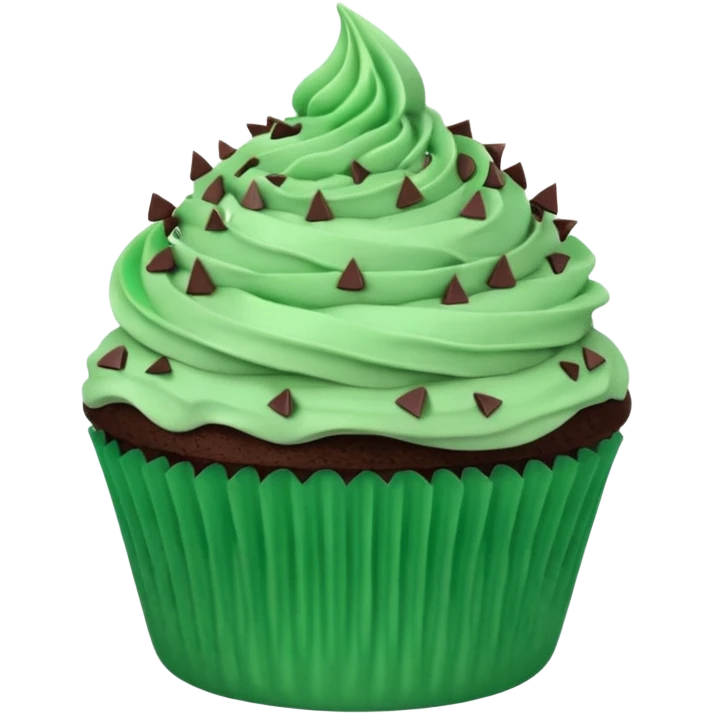 Mint chocolate chip cupcake emoji