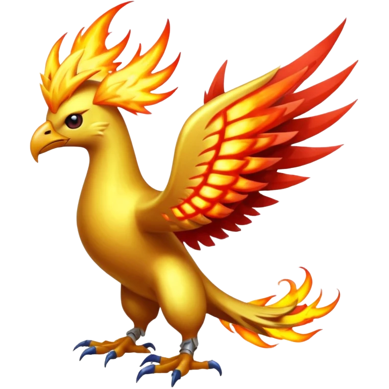 Technological Zippy Zappy Flaming Elemental Legendary Moltres-Zapdos-Mandibuzz-Yveltal-Porygon-fusion (full body) emoji