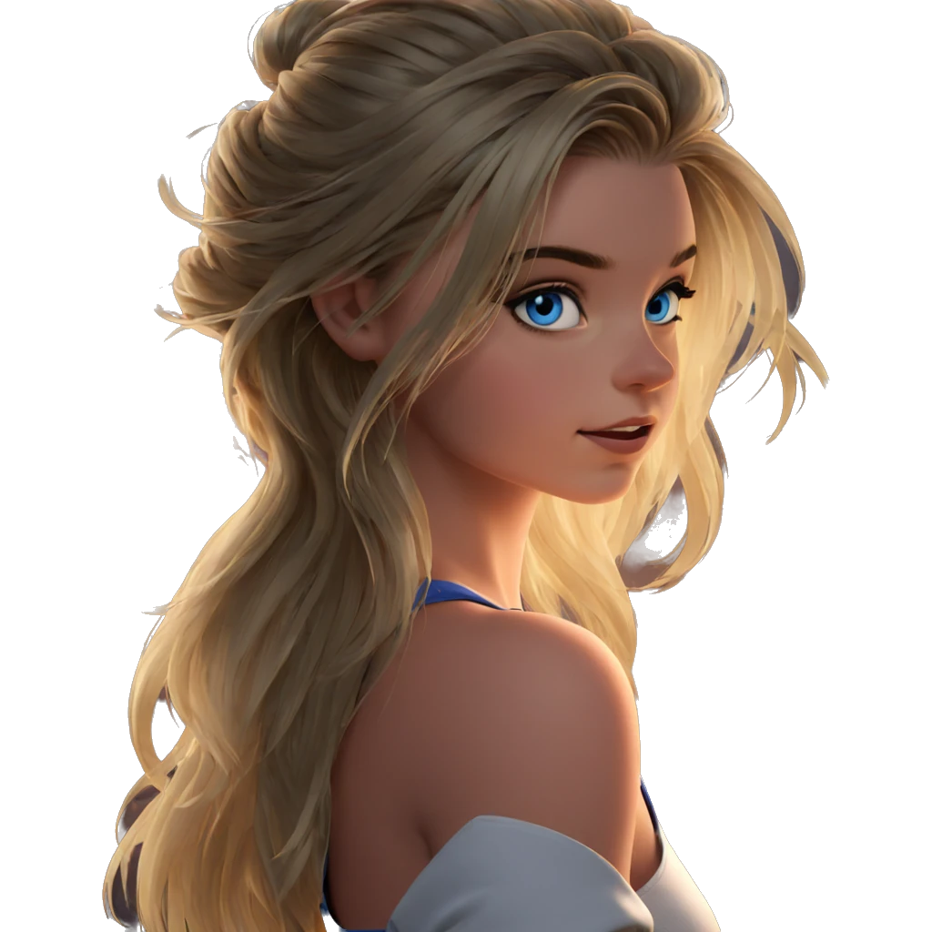girl with blue eyes and fireworks emoji