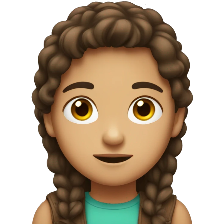 A girl with brown hair and Mexican boy emoji