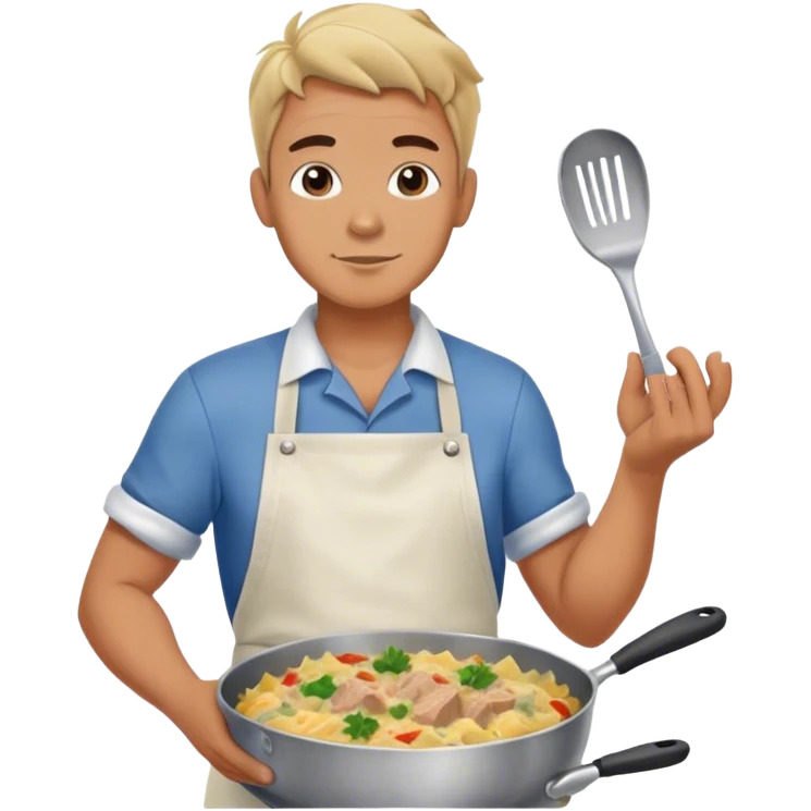 Man cooking tuna casserole  emoji