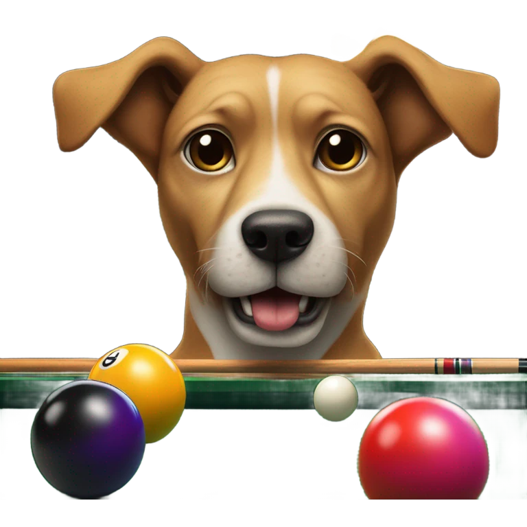 Dog playing pool  emoji