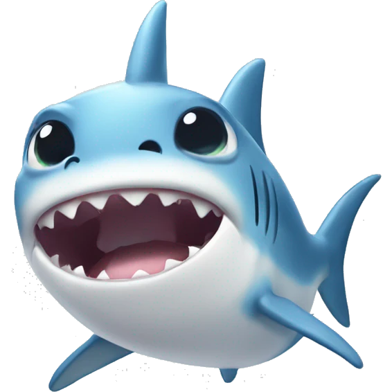 baby shark with a unicorn horn crying emoji