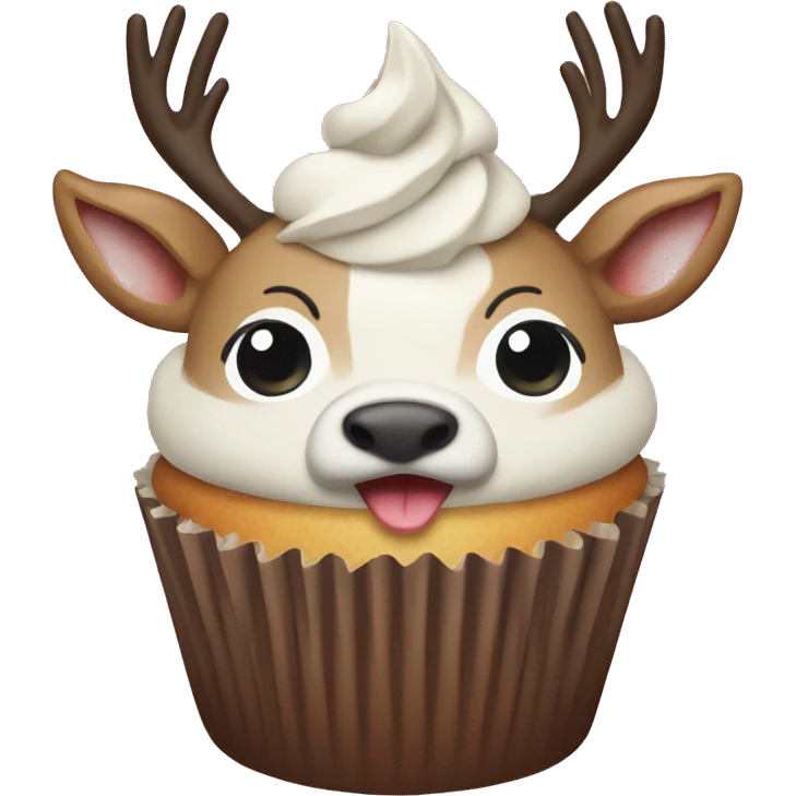 deer emoji as a cupcake emoji