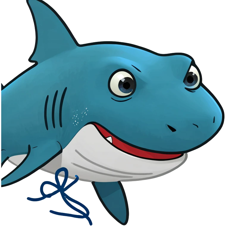 Tiburón con tenis azules  emoji