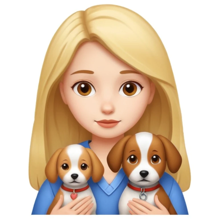 girl and dog posing cute emoji
