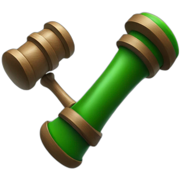 Green AI judge with hammer emoji