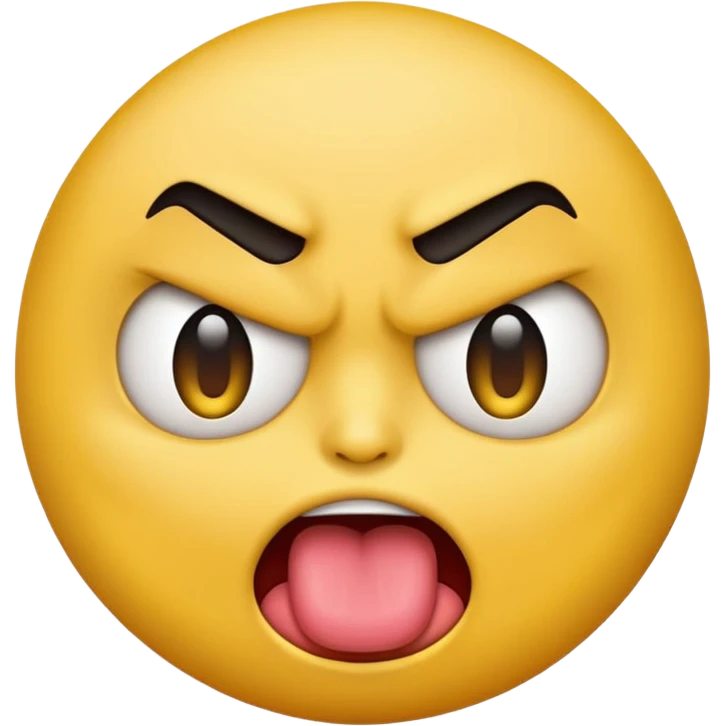 create a stadard yellow emoji sticking their tongue out angrily emoji