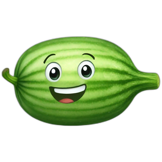 Cucumber with a smile emoji