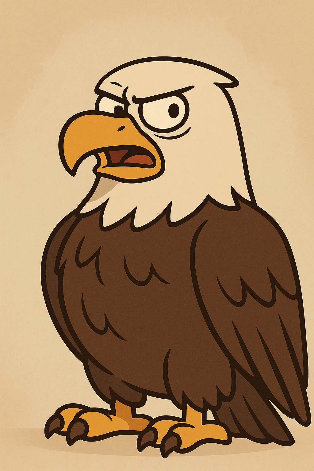 stylized cartoon eagle with bold lines, expressive face, simple background emoji