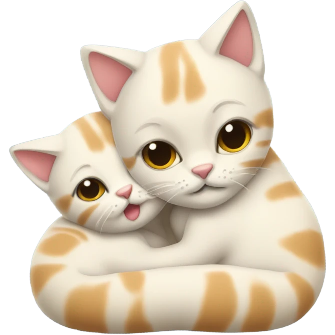 Cuddling cats on Valentine’s Day  emoji