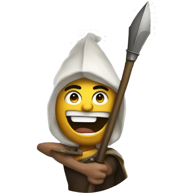 FunnyPoking with spear emoji