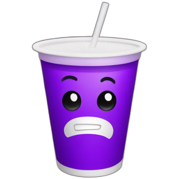 Purple soda in styrofoam cup emoji