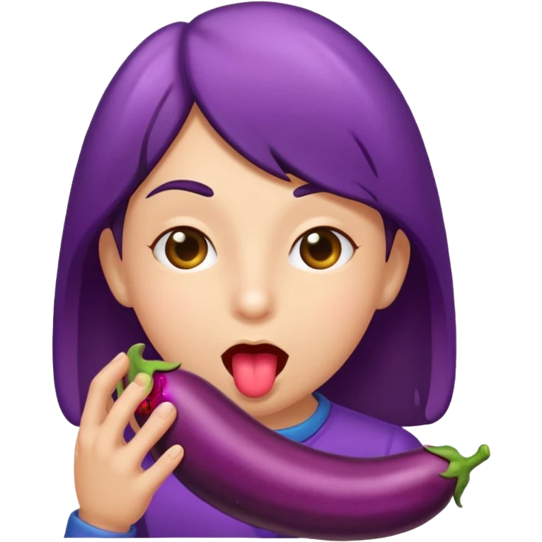 licking eggplant emoji